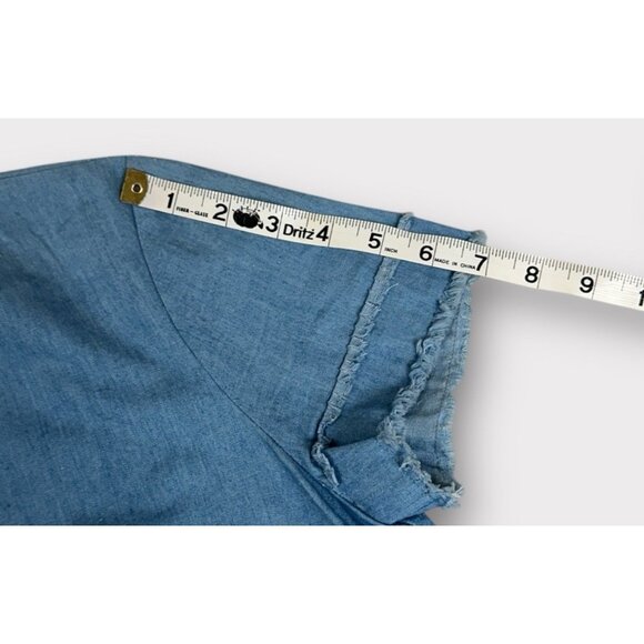 The Impeccable Pig Womens M Short Sleeve Denim Shirt Cotton - Picture 6 of 9